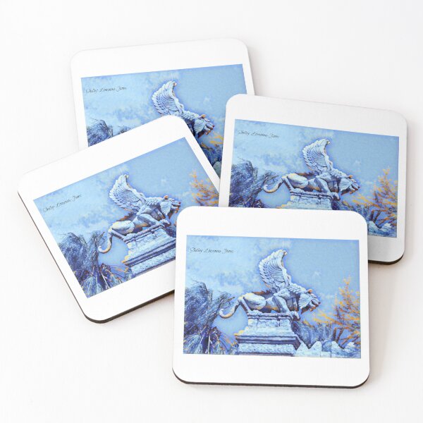 Item preview, Winter Blue Guardian Lion designed and sold by Shelley Loewnau-Jones Studio.
