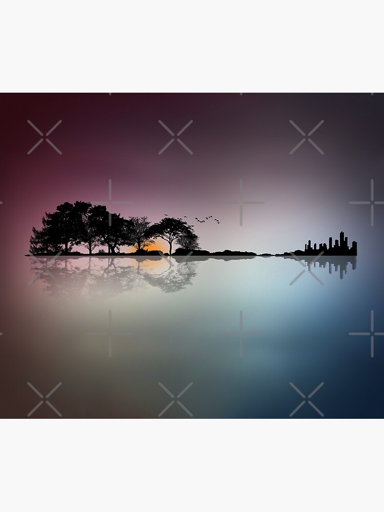 Beautiful Guitar Lake Reflections For Guitar Lovers Canvas Print For