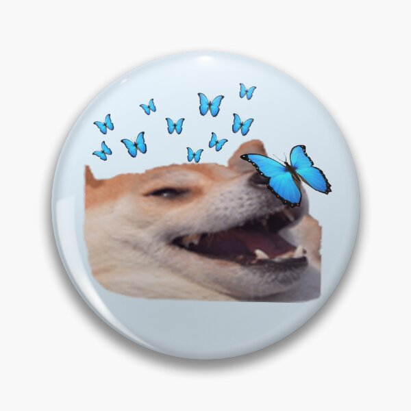 Item preview, Cute Doggo With Blue Butterflies designed and sold by humblemushroom.