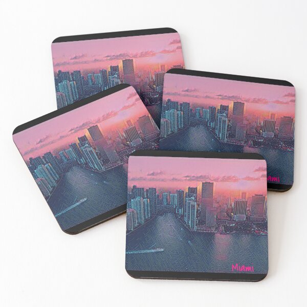 Item preview, Miami, Florida City Skyline Artwork designed and sold by Dude  Stuff.