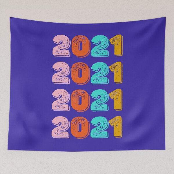Item preview, 2021 new year - bold retro vintage looking distressed style designed and sold by Mindy Bubble.