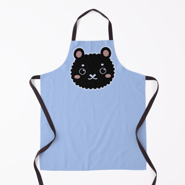 Item preview, cute fluffy blackbear on blue designed and sold by DesignByJennyyy.