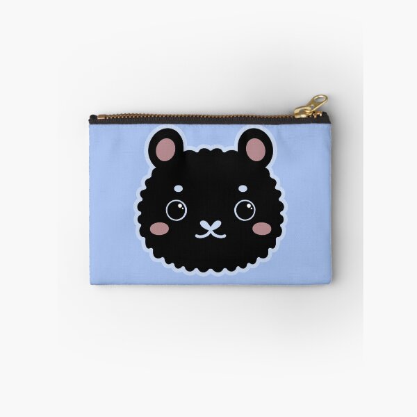 Item preview, cute fluffy blackbear on blue designed and sold by DesignByJennyyy.