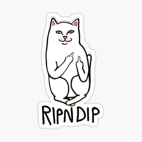 Vinyl RIPNDIP Lord Nermal Heart Hand Sign Cat Skate Sticker Laptop Phone Bottle 