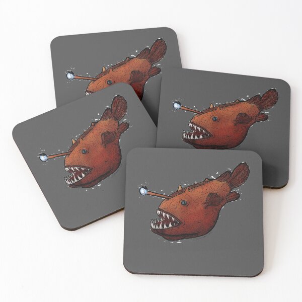 Item preview, Anglerfish watercolor and ink digital painting designed and sold by Bridget Vincent.