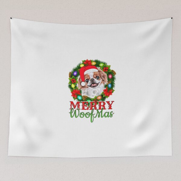 Item preview, JAPANESE CHIN CHRISTMAS MERRY WOOFMAS Dog Lover designed and sold by Alex Cuttell.