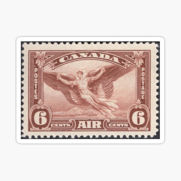 Daedalus in flight - classic Canadian airmail stamp Sticker