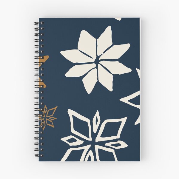Item preview, Hand Painted Nordic Shapes, Umber and White on Navy designed and sold by KShedenhelm.