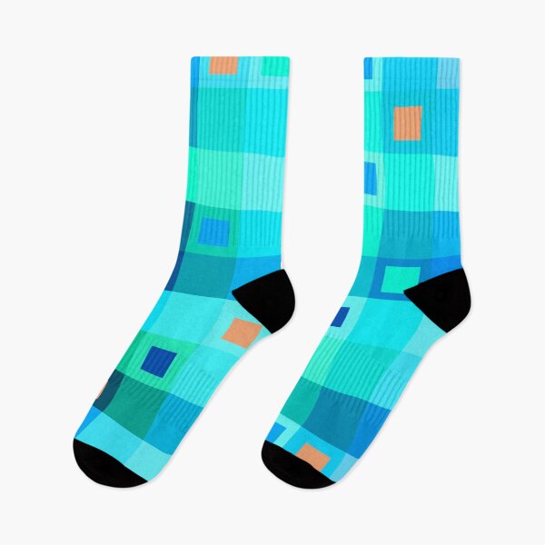 Item preview, Modern Plaid in Blue Green Orange designed and sold by Whoopsidoodle.