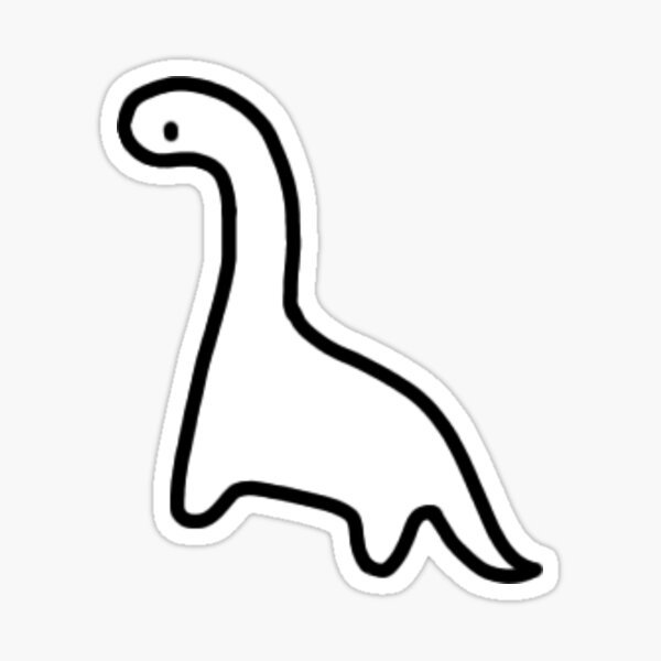 Item preview, Brontosaurus Tiny Mini Black and White Line Art designed and sold by mini-stickers.