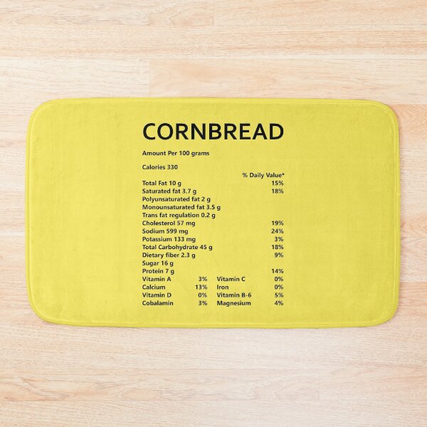 Item preview, Cornbread Nutrition Facts designed and sold by hockeng.