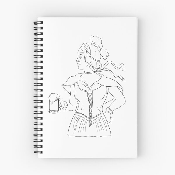 Item preview, German Barmaid Serving Beer Drawing designed and sold by patrimonio.