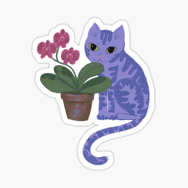ORCHID CAT Sticker