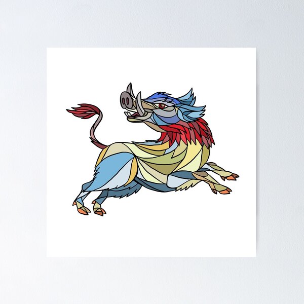 Item preview, Wild Boar Razorback Prancing Mosaic designed and sold by patrimonio.