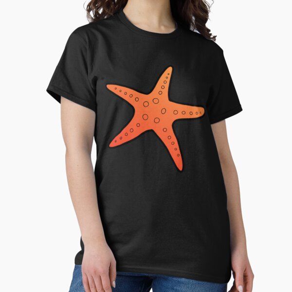 Item preview, Red and Orange Sea Star on black designed and sold by CaptinAubs.