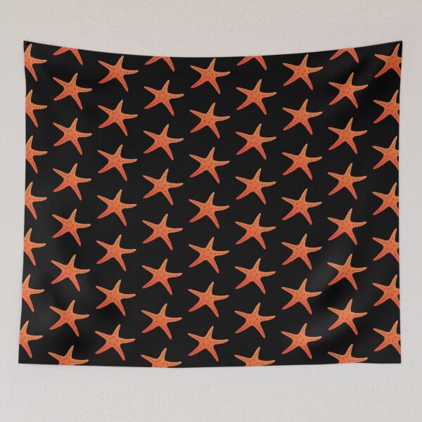 Item preview, Red and Orange Sea Star on black designed and sold by CaptinAubs.