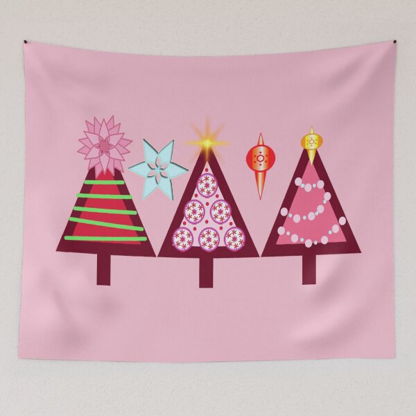 Item preview, Christmas Trees on Pink  designed and sold by Sharon Schwalbe.