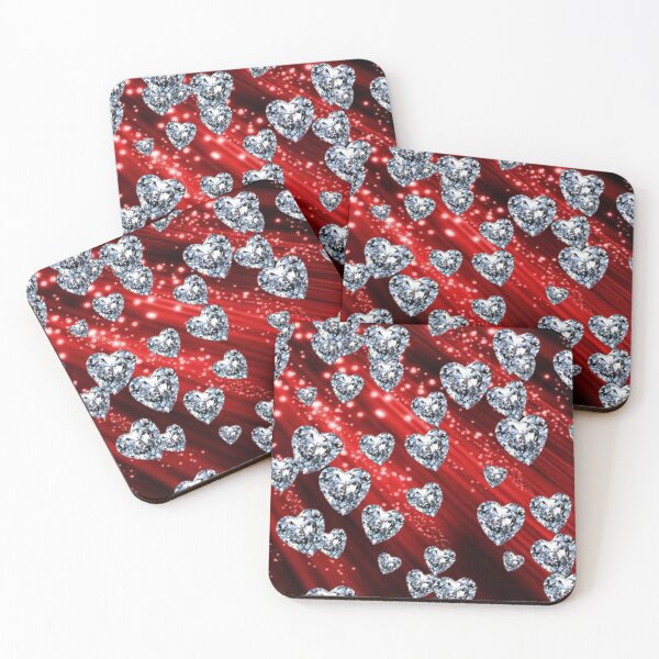 Item preview, Red Sparkle Diamond Hearts designed and sold by HavenDesign.