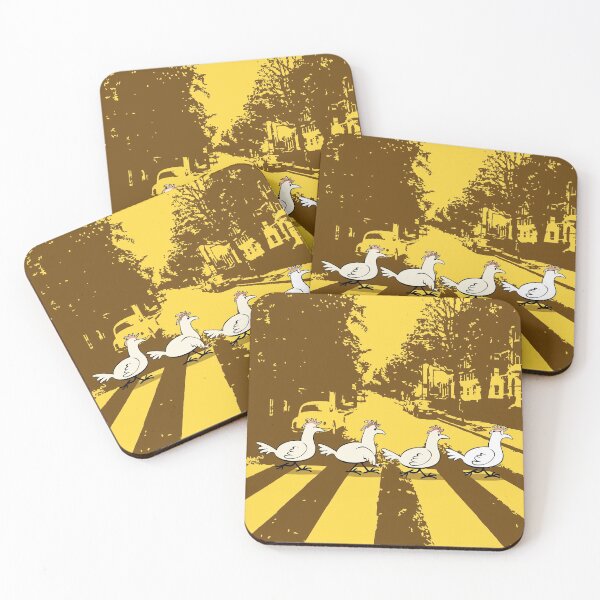 Item preview, Chickens in abbey road yellow designed and sold by Jaime Brash.
