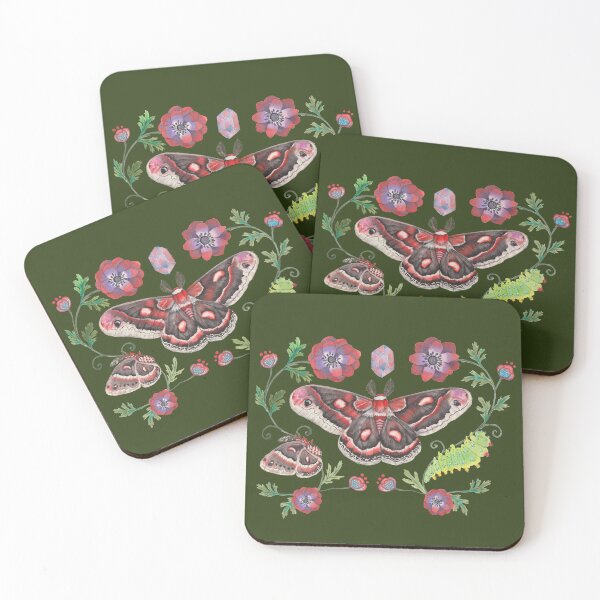 Item preview, red moth with anemone flowers -GBG designed and sold by janeferwong.