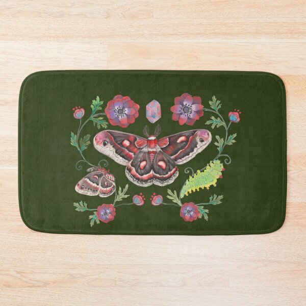 Item preview, red moth with anemone flowers -GBG designed and sold by janeferwong.
