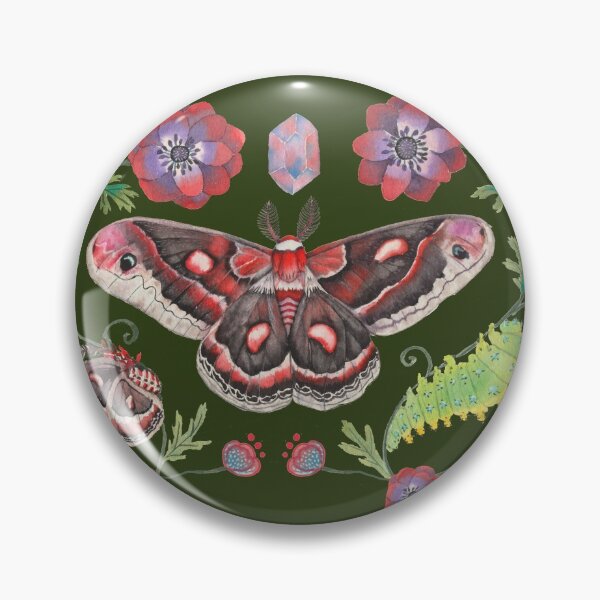 Item preview, red moth with anemone flowers -GBG designed and sold by janeferwong.