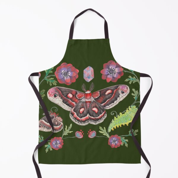 Item preview, red moth with anemone flowers -GBG designed and sold by janeferwong.