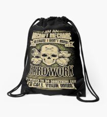 aircraft mechanic car mechanic t shirts auto mechanic t shirts Drawstring Bag