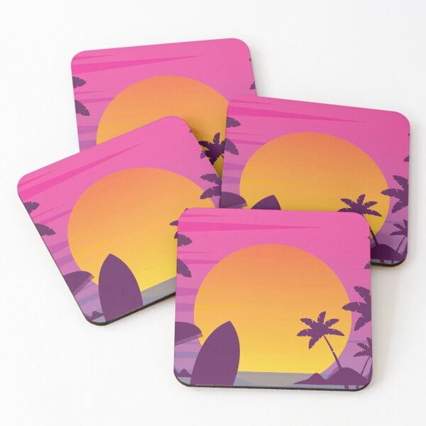 Item preview, Hawaiian Island Sunset - Rainbow Tropical Palm Trees Vintage View designed and sold by Lori-Goree.