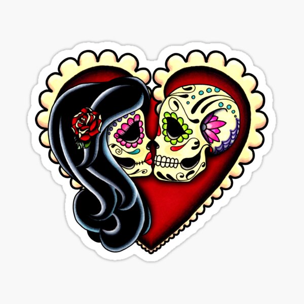 Item preview, Ashes - Day of the Dead Couple - Sugar Skull Lovers designed and sold by Pretty In Ink.