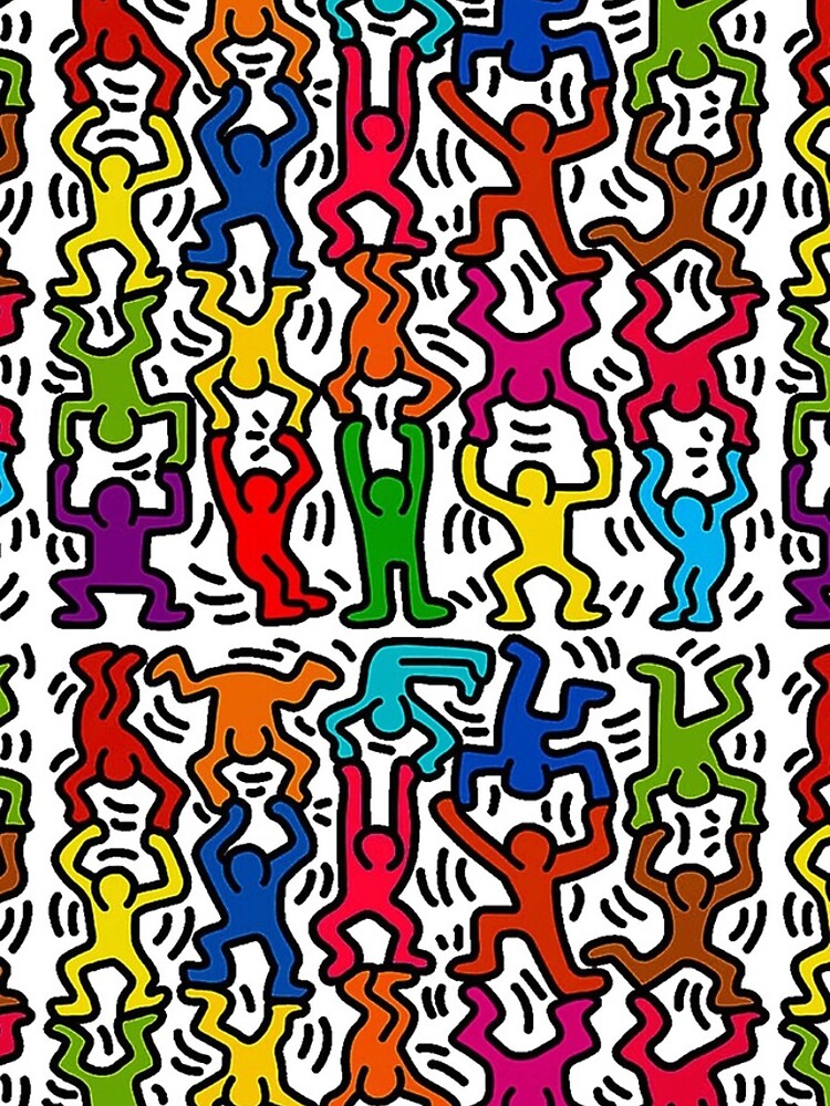 Keith Haring Stick Figure Acrobats by grizzard2708