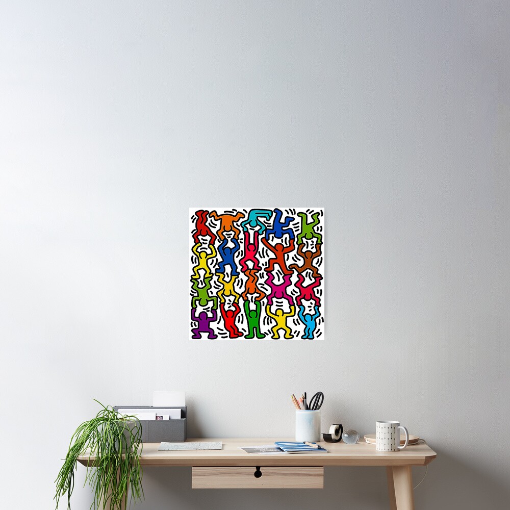 Keith Haring Stick Figure Acrobats Poster