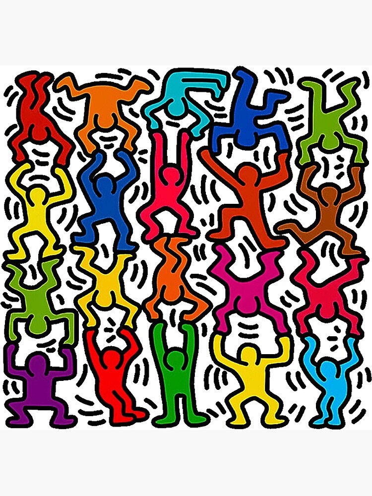 Keith Haring Stick Figure Acrobats by grizzard2708