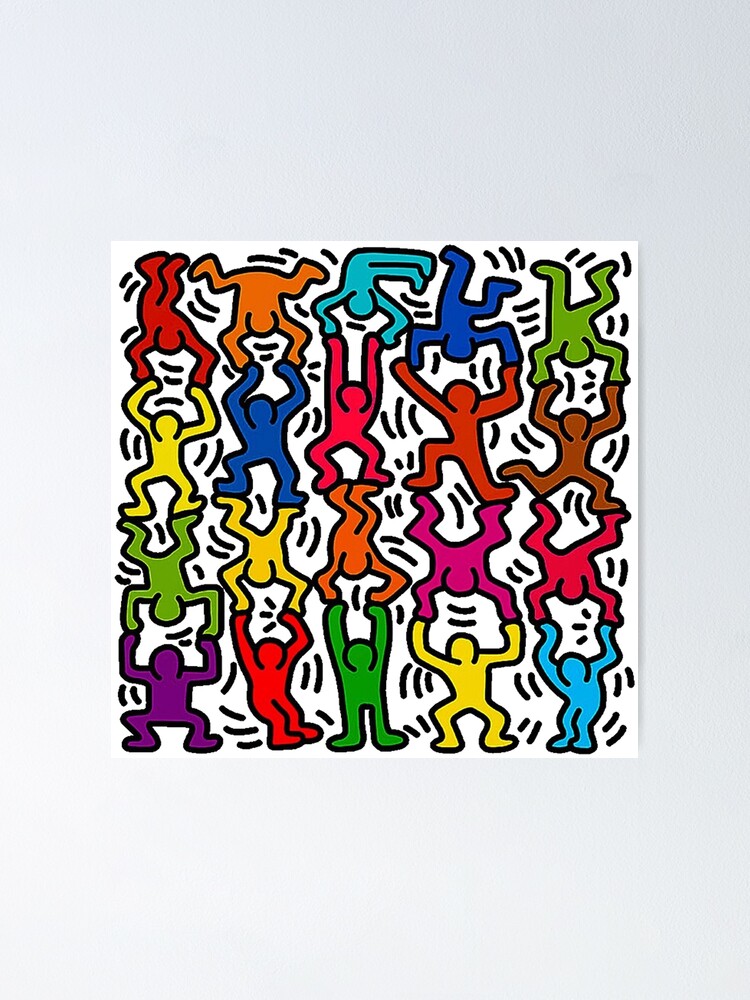Alternate view of Keith Haring Stick Figure Acrobats Poster