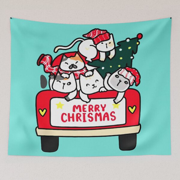 Item preview, Cats and xmas tree on red car designed and sold by Tranguyen.