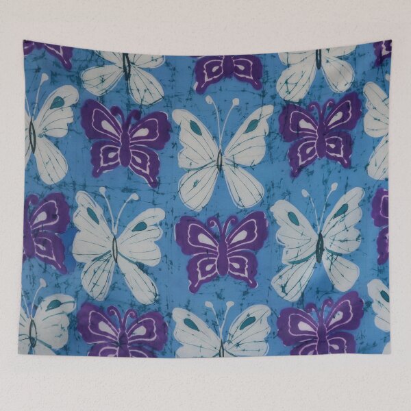 Item preview, Batik butterfly in Purple, White and Blue designed and sold by Leslie Rogers Todder.
