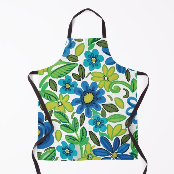 Item preview, Whimsical Cookie Cutter Flowers in Blue designed and sold by Leslie Rogers Todder.