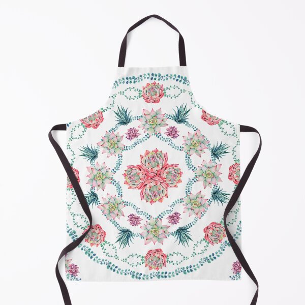 Item preview, SUCCULENTS ROUND PATTERN - WHITE designed and sold by Flowers-Dreams.