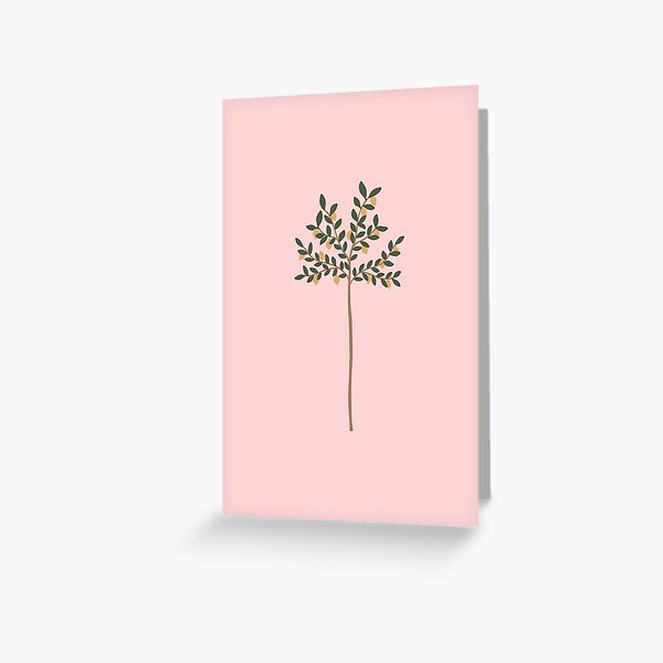 Olivo sobre fondo rosa claro Tarjetas de felicitación