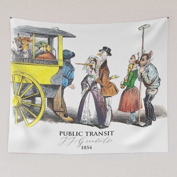 Item preview, JJ Grandville: Public transit, published in 1854 designed and sold by ebrawne.