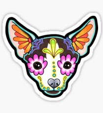 Tag der toten Chihuahua in Moo Sugar Skull Dog Sticker