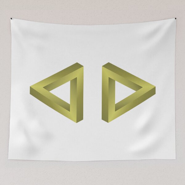 Item preview, The Impossible Penrose Triangle Optical Illusion Original Art ( Gold ) designed and sold by pgons.