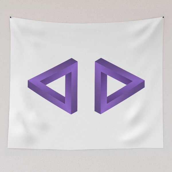 Item preview, The Impossible Penrose Triangle Optical Illusion Original Art ( Violet ) designed and sold by pgons.