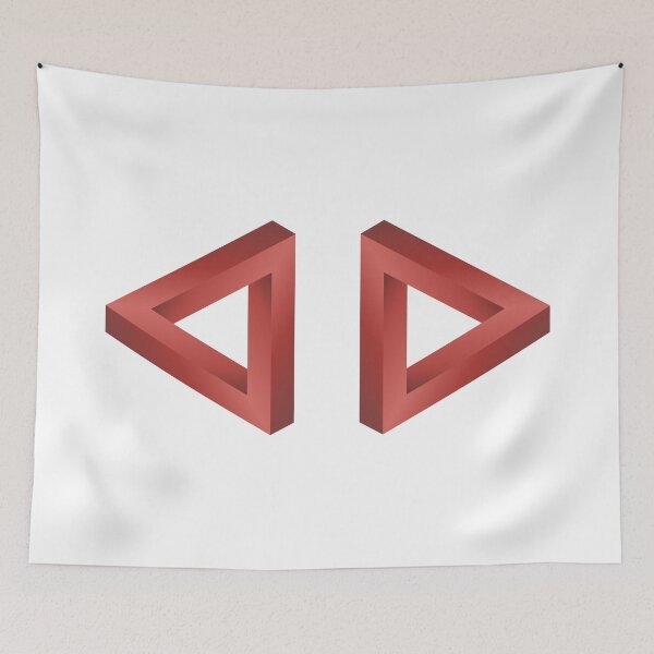 Item preview, The Impossible Penrose Triangle Optical Illusion Original Art ( Red ) designed and sold by pgons.