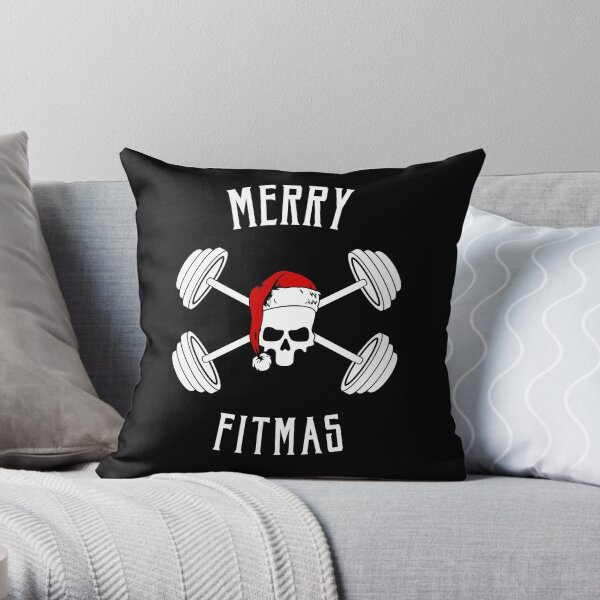 Merry Fitmas Throw Pillow