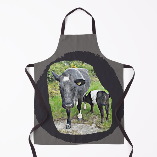 Item preview, Cow and calf on black background designed and sold by DAscroft.