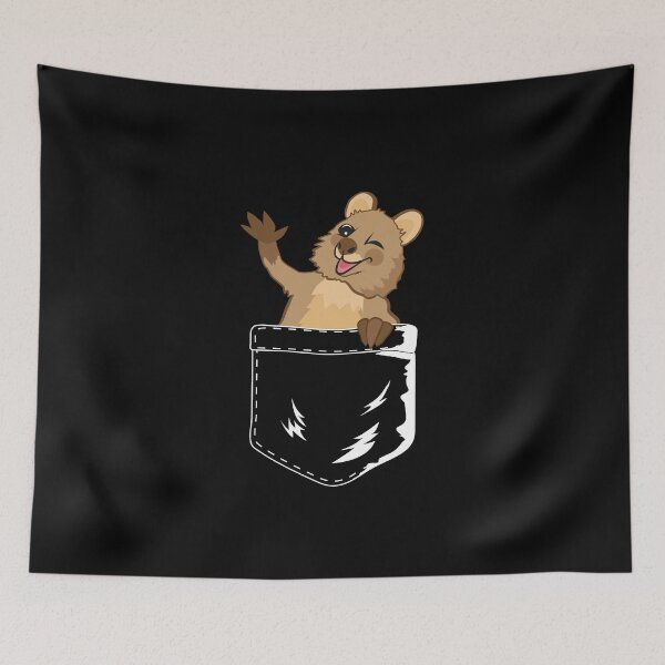 Item preview, Quokka Sweet Marsupial Waving Pocket designed and sold by mMx-Design.
