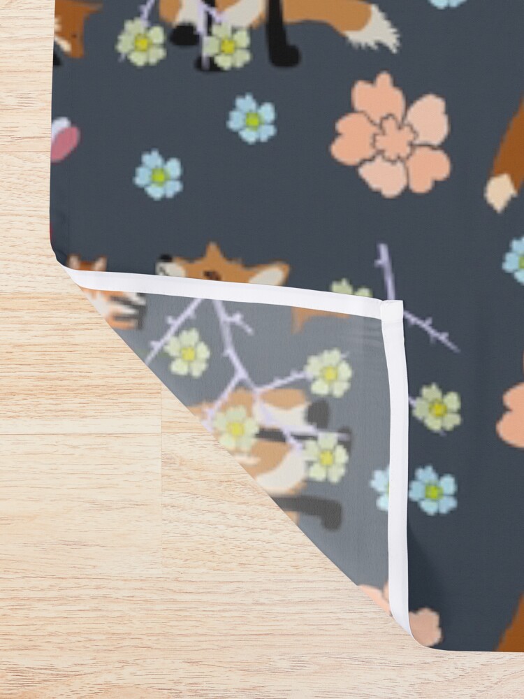 Alternate view of Fox in flowers Shower Curtain