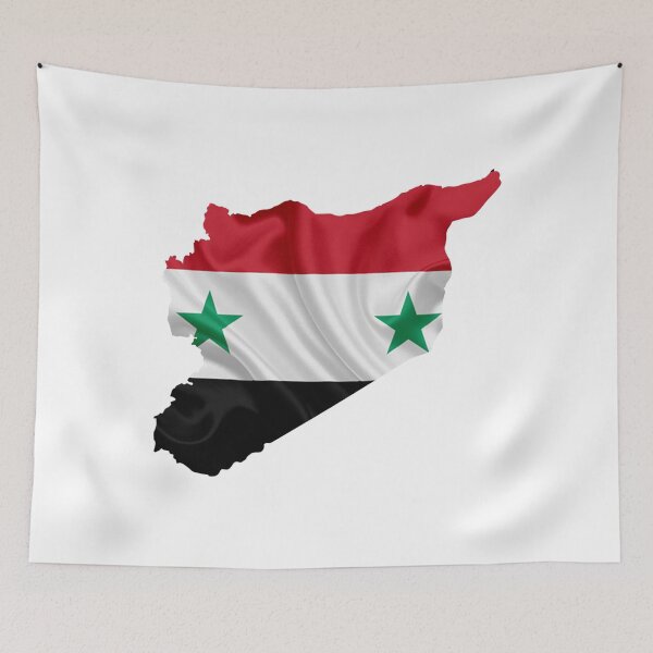 Item preview, SYRIA MAP ON FLAG STYLISH DESIGN designed and sold by ArabCorner.