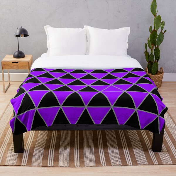 Item preview, Black, purple,  and gray geometric triangle pattern designed and sold by BaronessDesign.